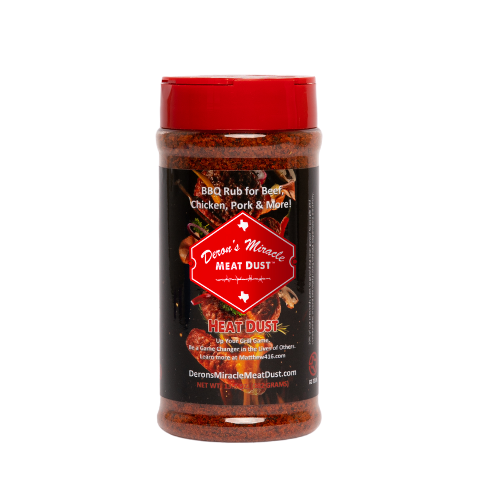 Heat Dust BBQ Rub with medium spice. Low carb, no msg, gluten free seasoning